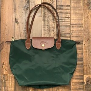 Longchamp medium hunter green purse